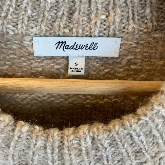 Madewell Baxter Beige Alpaca Blend Knit  Long Line Sweater Tunic sz S - Picture 7 of 11